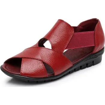 Dámské sandále Dámské kožené sandály A690 červená 42