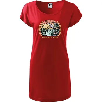Dámské šaty DOBRÝ TRIKO Dámské tričko/šaty Adventure in nature Velikost: S, Barva: Červená