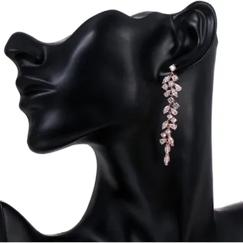 Náušnice Dámské visací náušnice se zirkony G501 zlatá