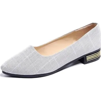 Dámské baleríny Dámské kostkované baleríny světle šedá 38