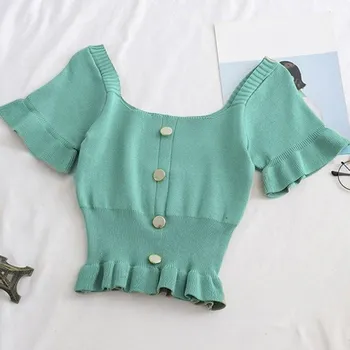 Dámské tričko Dámské tričko s knoflíky A1310 zelená