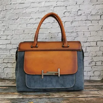 Kabelka Dámská kožená kabelka M746 modrá