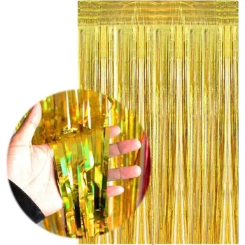 Karnevalový doplněk Dekorační závěs s glitry zlatá