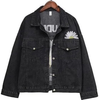 Dámská casual bunda Dámská džínová bunda P2124 černá S