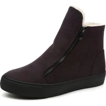 Dámská zimní obuv Dámské zimní boty na zip J1809 hnědá 35