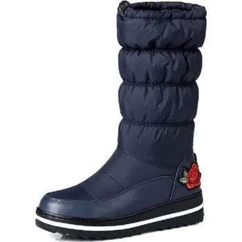Dámská zimní obuv Dámské zimní boty s růží J1194 modrá 44