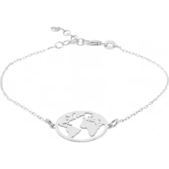 Náramek Dámský řetízkový náramek zeměkoule stříbrná