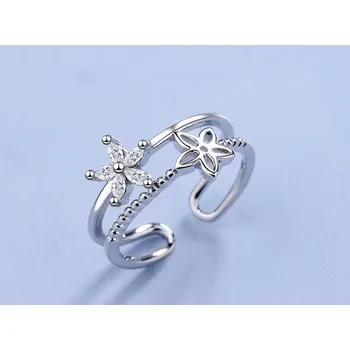 Prsten Dámský prstýnek s květinami D1165