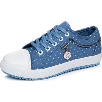 Dámské tenisky Dámské tenisky s puntíky a přívěskem J1180 světle modrá 39