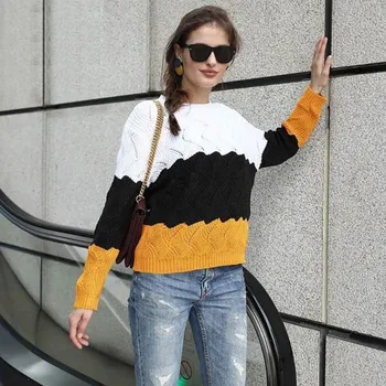 Dámský svetr Dámský pruhovaný svetr A2185 S 1