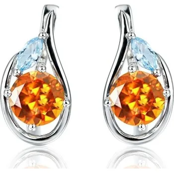 Náušnice Dámské náušnice s kamínkem R71 oranžová