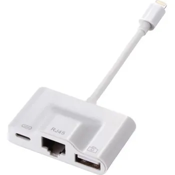 Síťová karta Adaptér pro Apple iPhone Lightning na USB / Lightning / Ethernet LAN