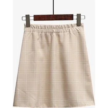 Dámská sukně Dámská kostkovaná mini sukně A981 béžova M