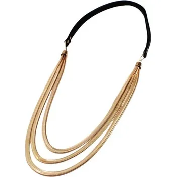 Náhrdelník Dámský dlouhý trojitý náhrdelník zlatá