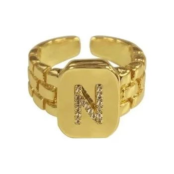 Šperk Dámský prstýnek s písmenem abecedy N