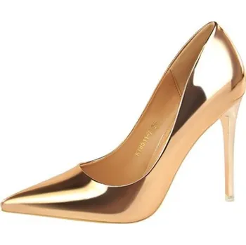 Dámské lodičky Dámské stylové lodičky svítivě zlatá 34