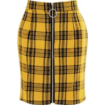 Dámská sukně Dámská mini sukně se zipem žlutá M