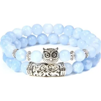 Náramek Dámský korálkový náramek se sovou 2 ks 21 cm 1