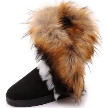 Dámská zimní obuv Dámské stylové zimní boty s kožíškem J1783 černá 40