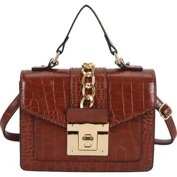Kabelka Dámská kabelka se vzorem krokodýlí kůže J141 hnědá
