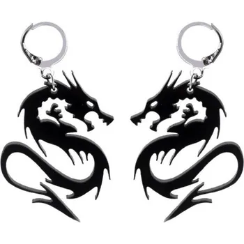 Náušnice Dámské visací náušnice drak černá
