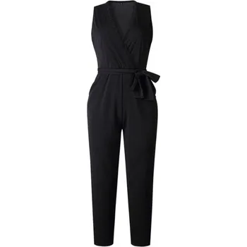 Dámský overall Dámský černý overal s vázáním v pase L