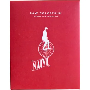 Přírodní produkt Naive Raw Colostrum Donkey 70% oslí darkmilk se švýcarským kolostrem bez cukru