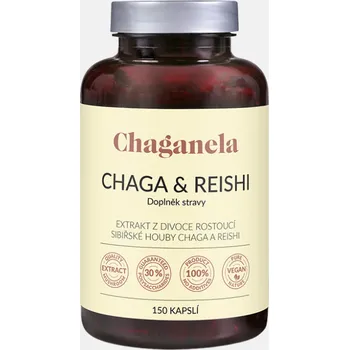 Přírodní produkt Chaganela extrakt z hub Čaga a Reishi v kapslích (Balení: 150 kapslí)