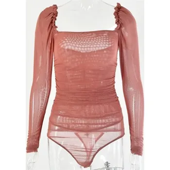 Body Dámské body s hlubokým výstřihem B716 světle hnědá M