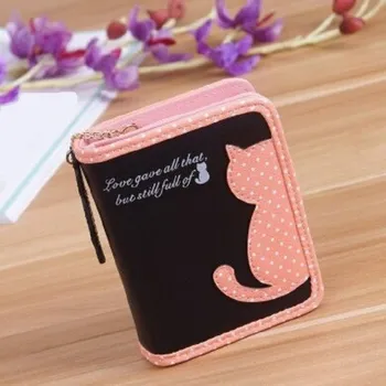 Peněženka Dámská peněženka s kočkou M211 černá S