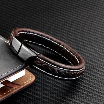 Náramek Dámský kožený náramek H352 20,5 cm 9