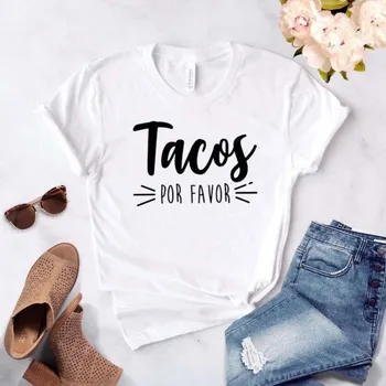 Dámské tričko Dámské tričko s potiskem tacos bílá M