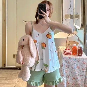 Dámské noční prádlo Dámské pyžamo P3045 zelená L