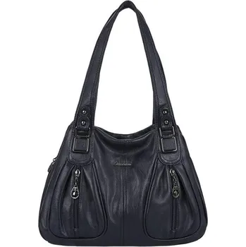 Kabelka Dámská kožená kabelka M1327 tmavě modrá