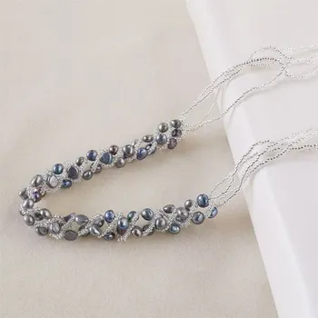 Náhrdelník Dámský perlový náhrdelník M113 černá