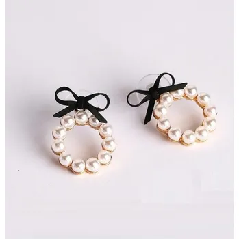 Náušnice Dámské perlové náušnice H813 černá