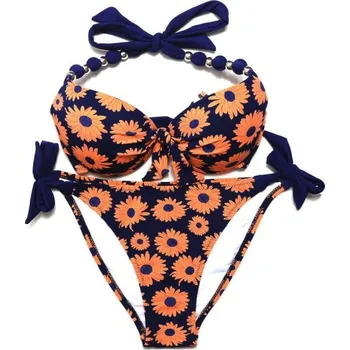 Dámské plavky Dámské bikiny s květinovým vzorem XXL