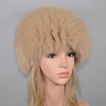 Čepice Dámská zimní čepice kožešinová béžova