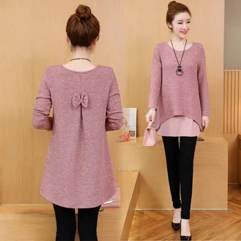 Dámská halenka Dámská halenka s mašlí na zádech růžová 3XL