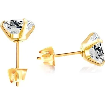 Náušnice Dámské peckové náušnice se zirkonem G635 zlatá 5 mm 1