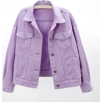 Dámská džínová bunda A1846 fialová S