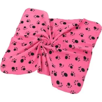 Pelíšek pro psa Deka pro psy s potiskem tlapek růžová