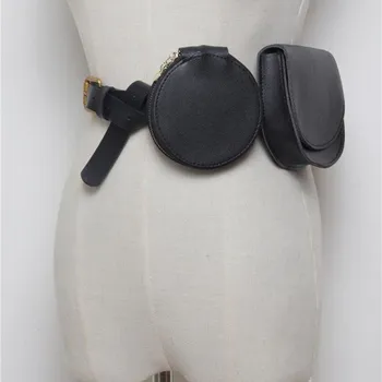 Outdoorové zavazadlo Dámská kožená ledvinka J158 černá