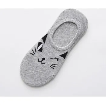 Dámské ponožky Dámské krátké ponožky - Kočky A721 šedá