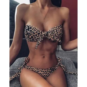 Dámské plavky Dámské bikiny P404 leopardí S