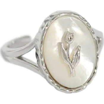 Prsten Dámský prstýnek s květinou D1962 stříbrná