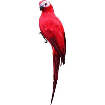 Dekorace papoušek C497 červená 25 cm