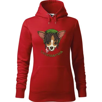 Dámská mikina DOBRÝ TRIKO Dámská mikina s potiskem Čivava Velikost dámské mikiny: XS, Barva: Červená