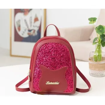 Sportovní batoh Dámský třpytivý batoh červená