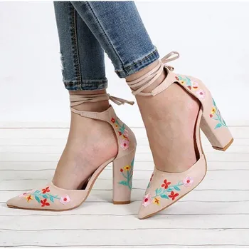 Dámské lodičky Dámské lodičky s květinami béžova 36